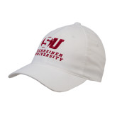 white ottoflex unstructured low profile hat-official logo