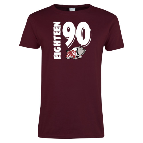  Womens Maroon Short Sleeve Tee - Eighteen 90