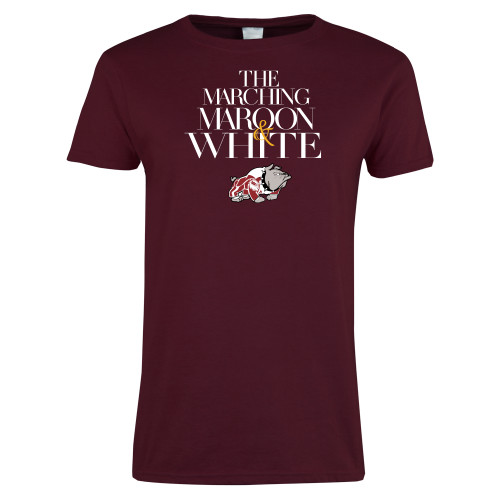  Womens Maroon Short Sleeve Tee - Marching Maroon and White