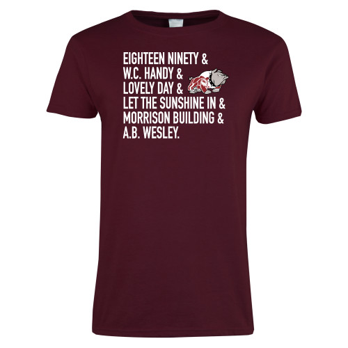  Womens Maroon Short Sleeve Tee - The & Shirt