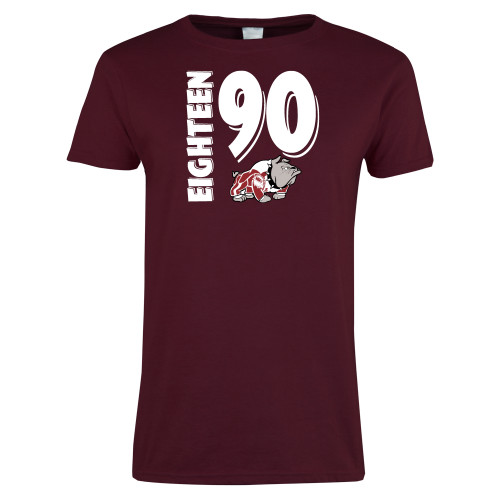  Womens Maroon Short Sleeve Tee - Eighteen 90
