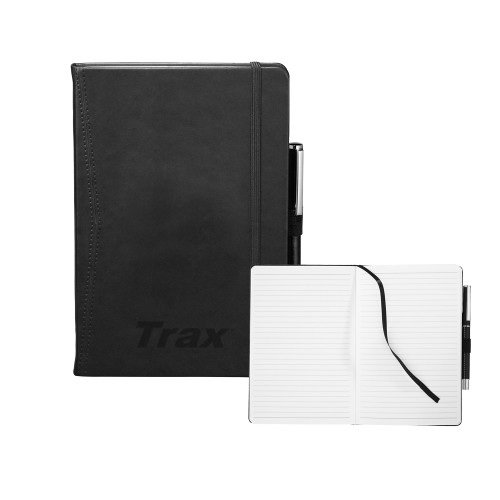 Pedova Light Black Pocket Bound JournalBook-Trax Wordmark Engraved