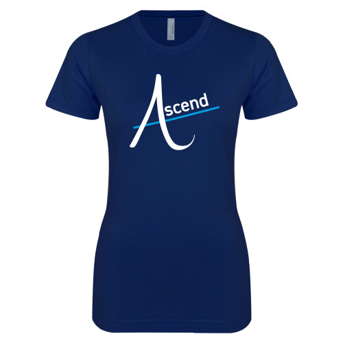Next Level Womens Navy Boyfriend Tee-Ascend