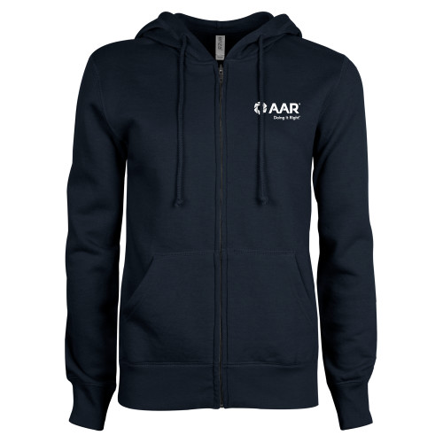 ENZA Womens Navy Fleece Full Zip Hoodie-AAR Doing It Right