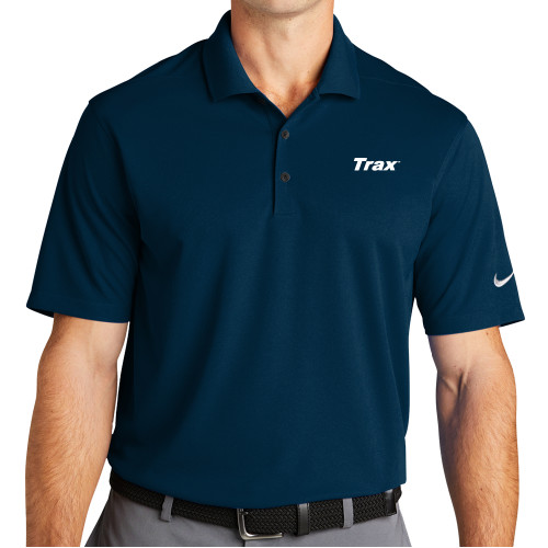 Nike Navy Dri Fit Micro Pique 2.0 Polo-Trax Wordmark