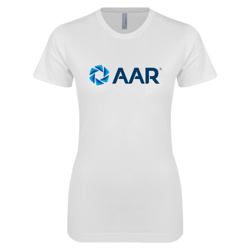 Next Level Womens White Boyfriend Tee-AAR
