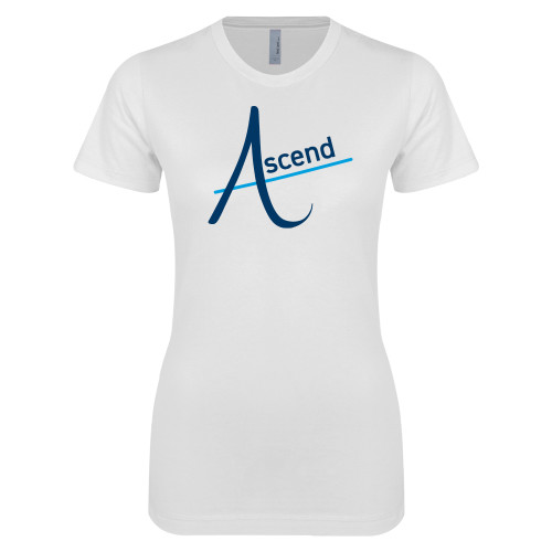 Next Level Womens White Boyfriend Tee-Ascend