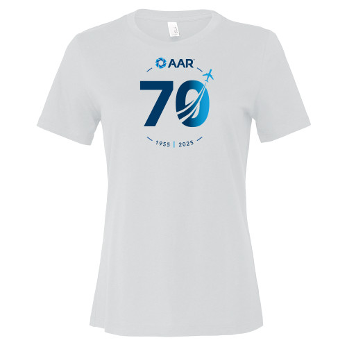 Bella + Canvas Womens White Relaxed Cotton T Shirt-AAR 70 Years