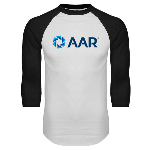 White/Black Raglan Baseball T Shirt-AAR