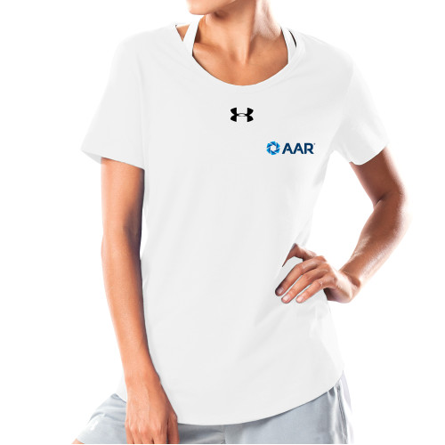Under Armour Womens White Charged Cotton Tee-AAR