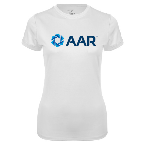 Womens White Performance Tee-AAR