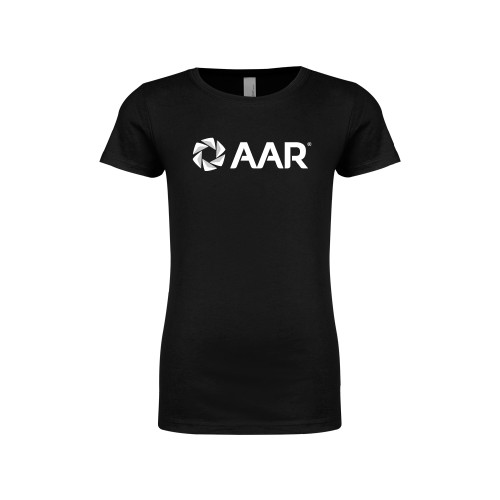 Next Level Girls Black Fashion Fit T Shirt-AAR
