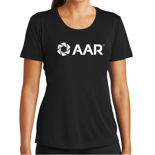 Womens Black Performance Tee-AAR