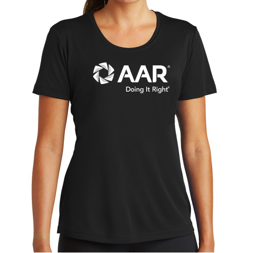 Womens Black Performance Tee-AAR Doing It Right
