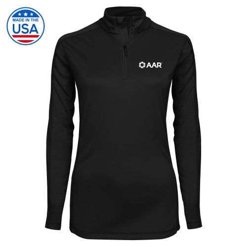 Syntrel Womens Black Interlock 1/4 Zip-AAR