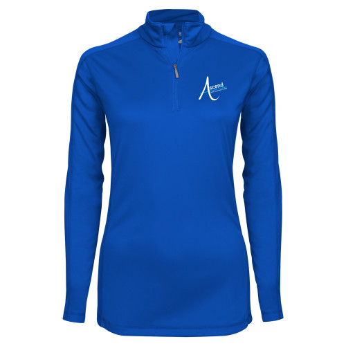 Syntrel Womens Royal Interlock 1/4 Zip-Ascend
