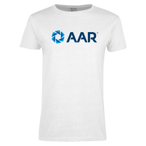 Womens White Short Sleeve Tee-AAR