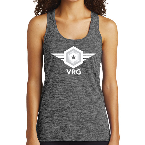 Womens Performance Grey/Black Heather Tank-VRG