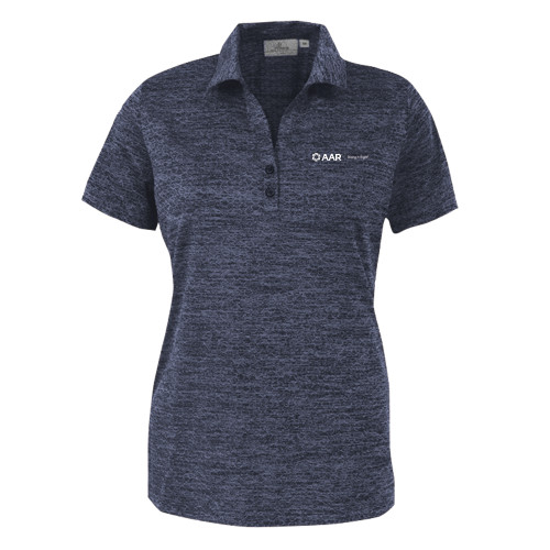 Womens Navy Honeycomb Jacquard Polo-AAR Doing It Right - Flat