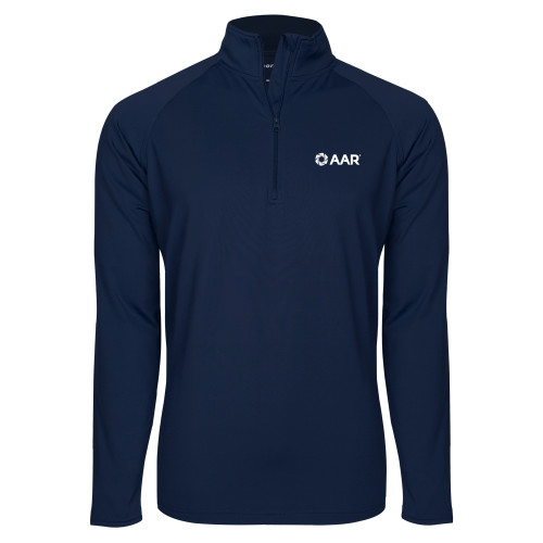 Sport Tek Navy Sport Wick Stretch 1/2 Zip Pullover-AAR