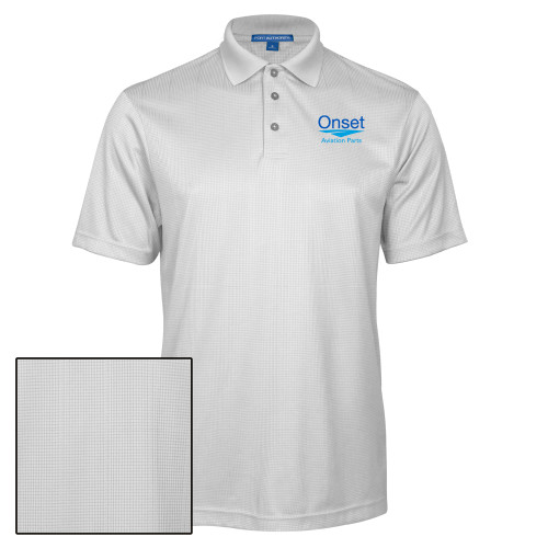 White Performance Fine Jacquard Polo-Onset Aviation Parts Stacked