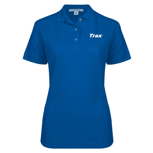 Womens Silk Touch Royal Pique Polo-Trax Wordmark