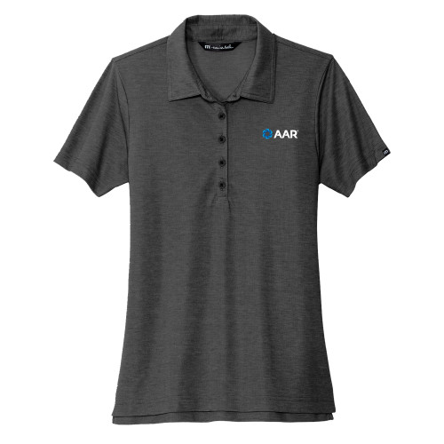 TravisMathew Womens Black Heather Oceanside Polo-AAR