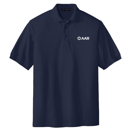 Extended Navy Silk Touch Polo-AAR