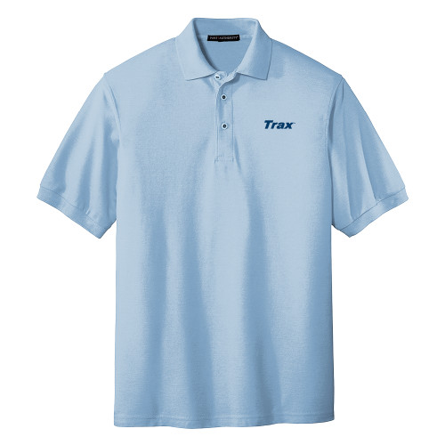 Light Blue Silk Touch Polo-Trax Wordmark