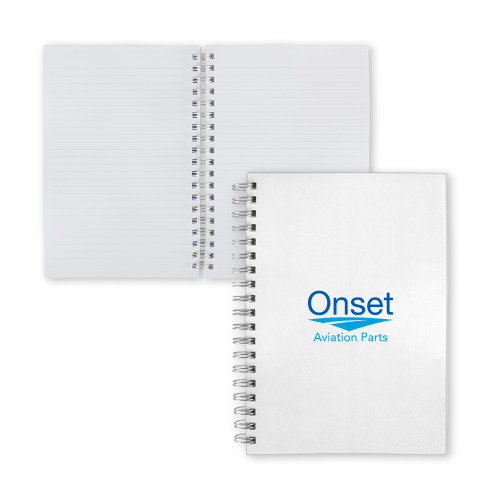 Clear 7 x 10 Spiral Journal Notebook-Onset Aviation Parts Stacked