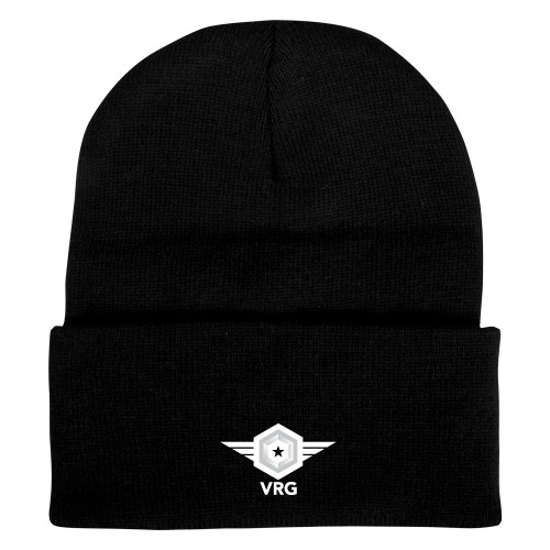 Black Knit Beanie w/Cuff-VRG