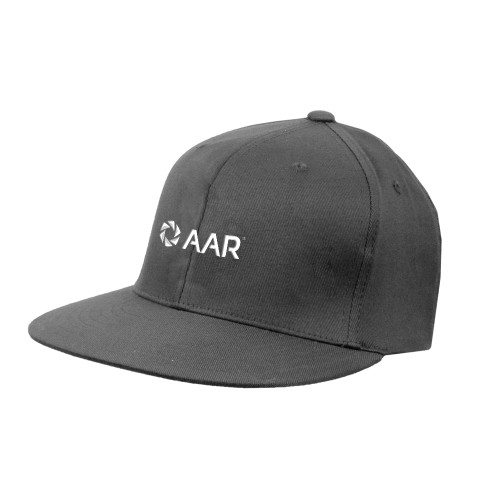 Charcoal Flat Bill Snapback Hat-AAR
