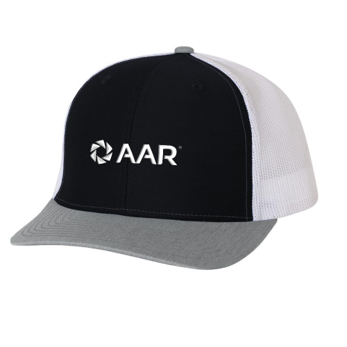 Richardson Black/White/Heather Trucker Hat-AAR