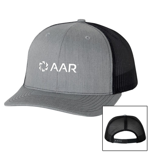 Richardson Heather Grey/Black Trucker Hat-AAR