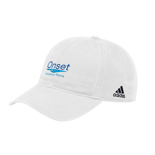 Adidas White Adjustable Washed Slouch Hat-Onset Aviation Parts Stacked
