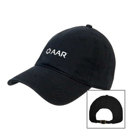 Black Unstructured Adjustable Low Profile Hat-AAR