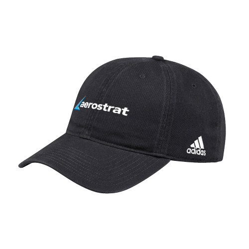 Adidas Black Adjustable Washed Slouch-Aerostrat Wordmark