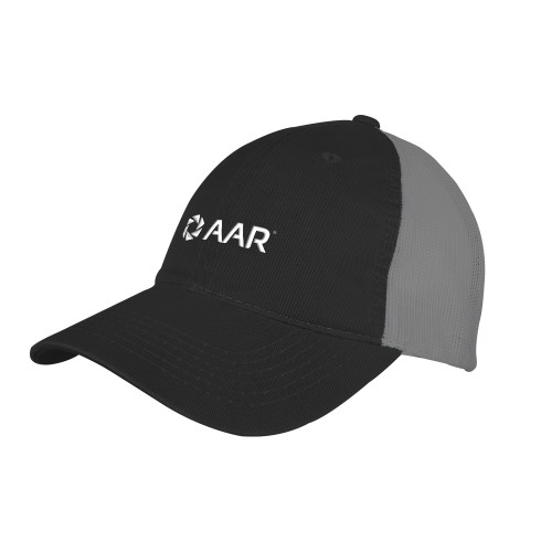 Black/Charcoal Mesh Back Unstructured Low Profile Hat-AAR