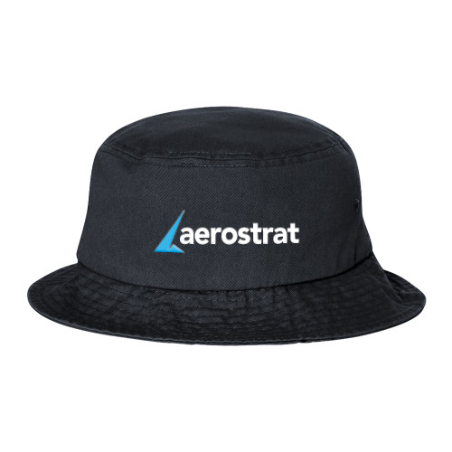 Sportsman Black Bucket Hat-Aerostrat Wordmark