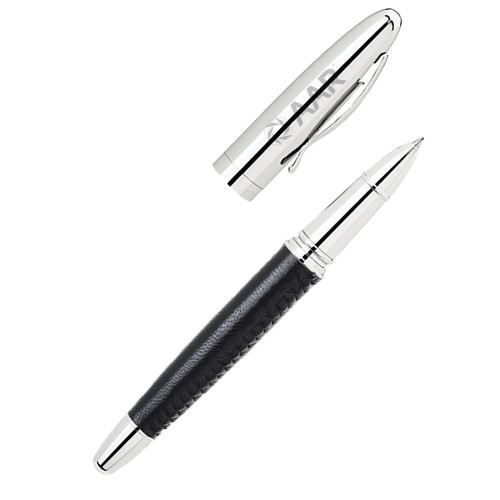 Bettoni Avante Black Rollerball Pen-Aeronautica Flat Engraved