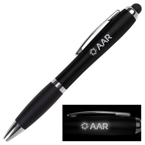 LIGHT UP LOGO Black Stylus Pen-AAR Engraved