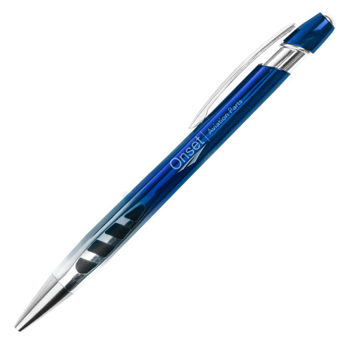 Veneno Metallic Royal Pen w/Blue Ink-Onset Aviation Parts Flat Engraved