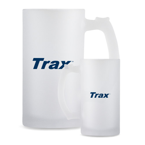 Full Color Decorative Frosted Glass Mug 16oz-Trax Wordmark