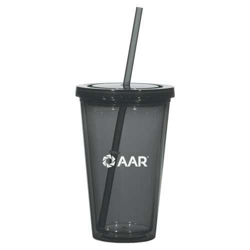 Madison Double Wall Charcoal Tumbler w/Straw 16oz-AAR