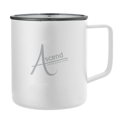 Rover Camp Vacuum Insulated White Mug 14oz-Ascend
