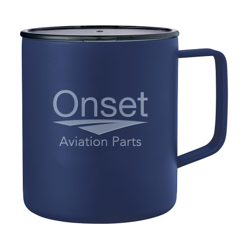 Rover Camp Vacuum Insulated Navy Mug 14oz-Onset Aviation Parts Stacked Engraved