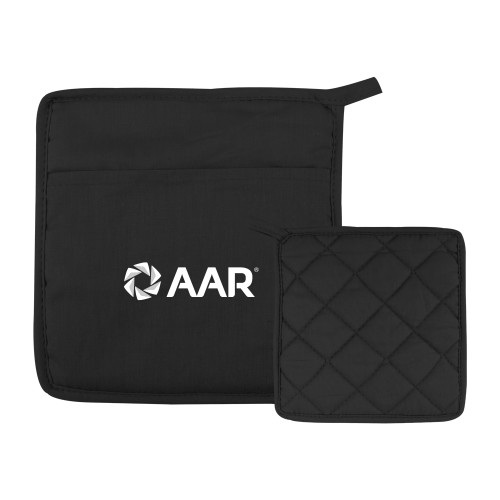 Quilted Canvas Black Pot Holder-AAR