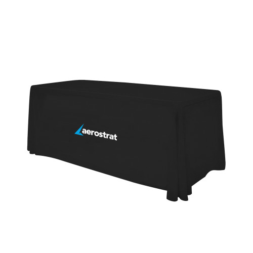 Black 6 foot Table Throw-Aerostrat Wordmark