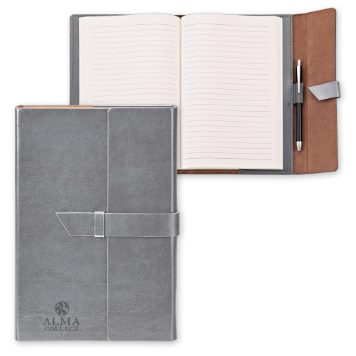 Fabrizio Junior Grey Portfolio w/Loop Closure-Alma College Institutional Wordmark Stacked Engraved