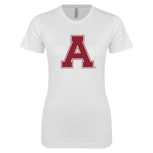 Next Level Womens White Boyfriend Tee-Alma College Athletic A